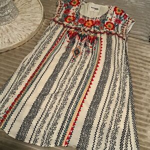 Savanna Jane Multicolor Embroidered Shift Dress